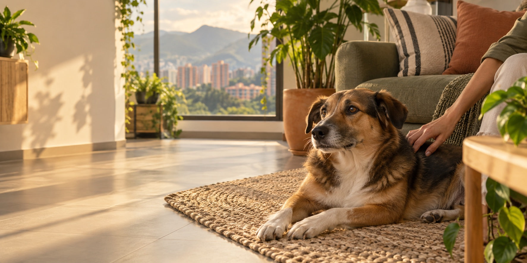 Perro tranquilo en un hogar para Vida con mascotas